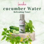 Cucumber refreshing toner bottle with fresh green cucumber extract for soothing and hydrating skin care