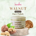 Walnut shell face polish for gentle exfoliation and smooth, glowing skin